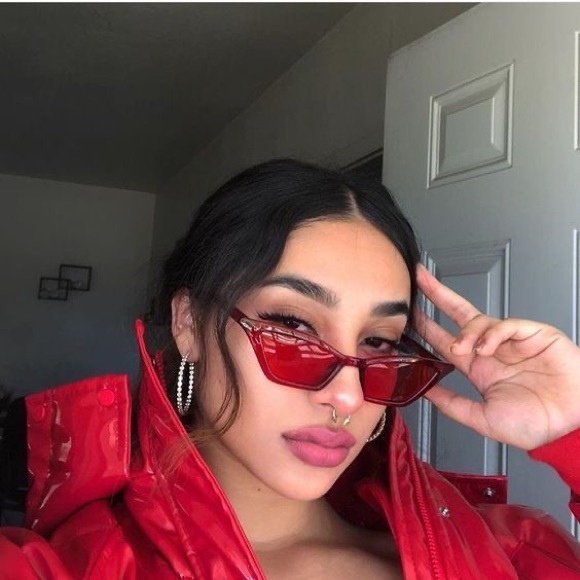 Brandy Melville Accessories - NEW w/ Case Retro Red Cat Eye Sunglasses